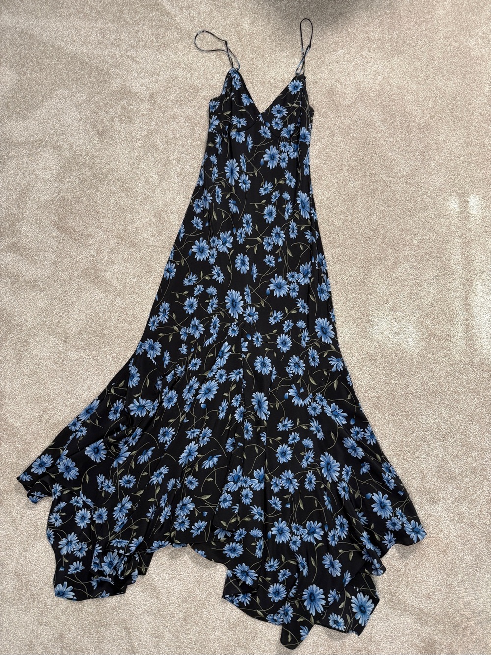 Michael Kors Collection Daisy Silk Crepe de Chine Handkerchief Slip Dress size 6 - Picture 4 of 15